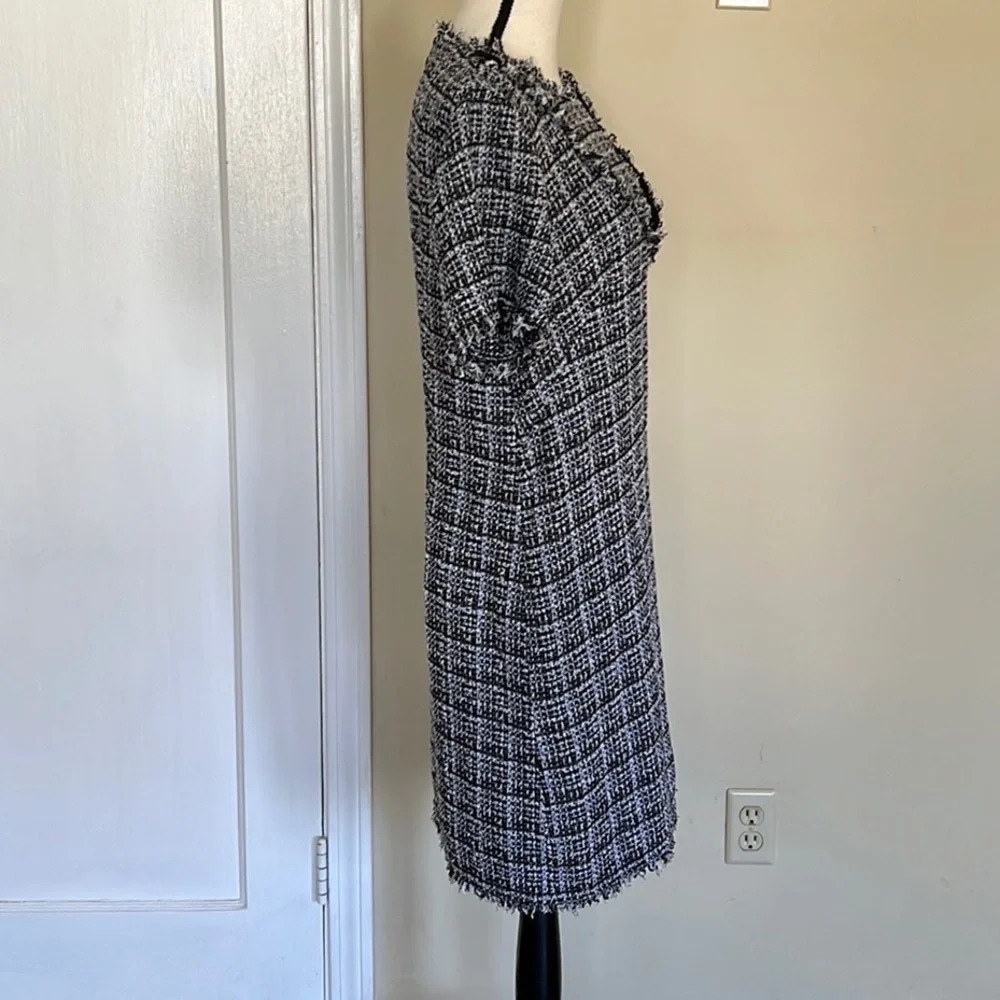 Kate Spade Bicolor Scallop Tweed Dress